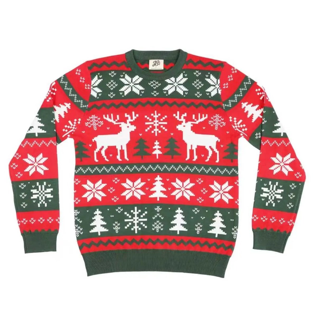 Jacquard Reindeer Christmas Sweater - Jollyboxs