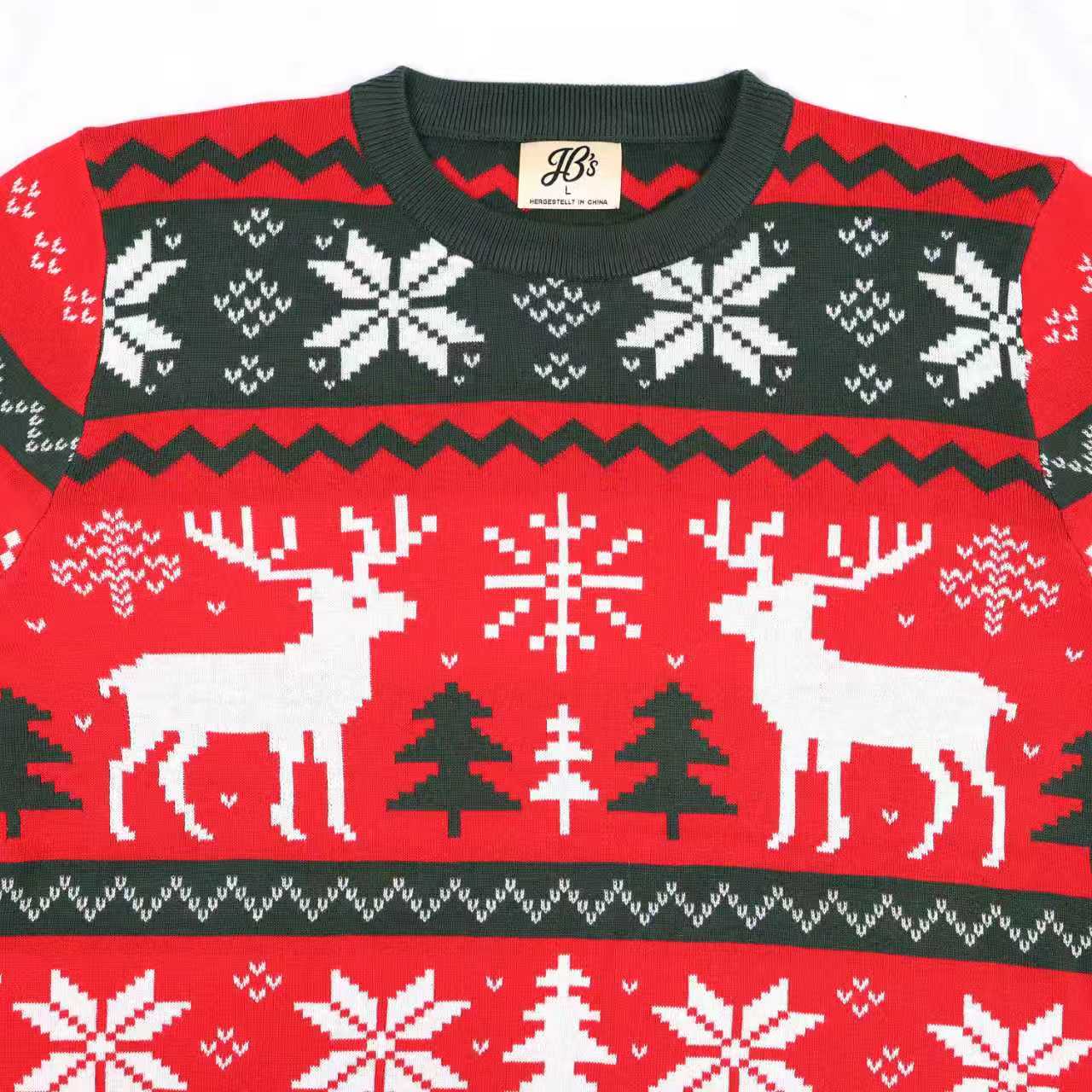 Jacquard Reindeer Christmas Sweater - Jollyboxs